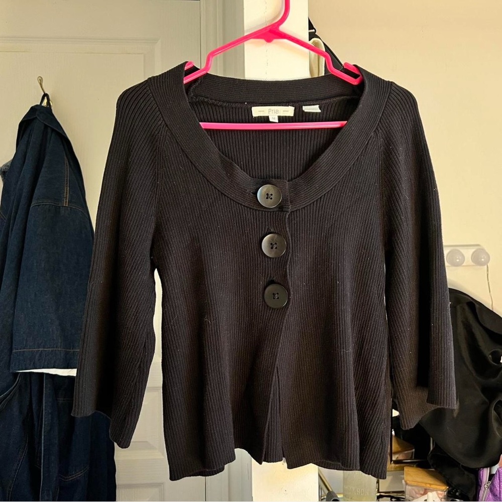Black Button-Up Women's Sweater